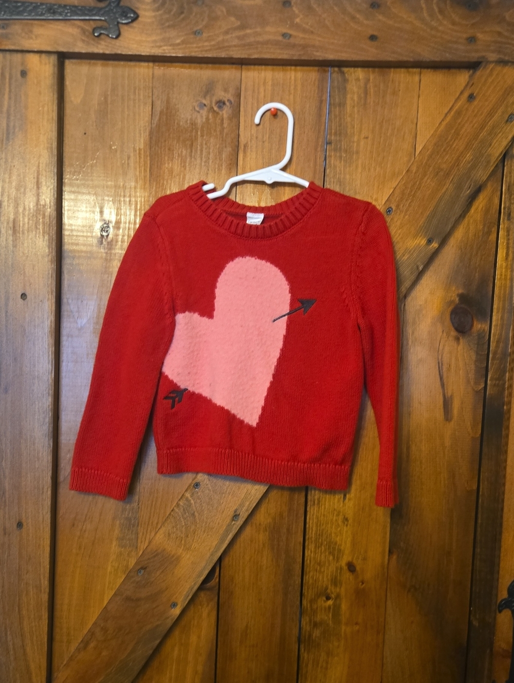 Carter's Red Sweater with Pink Heart and Arrow
